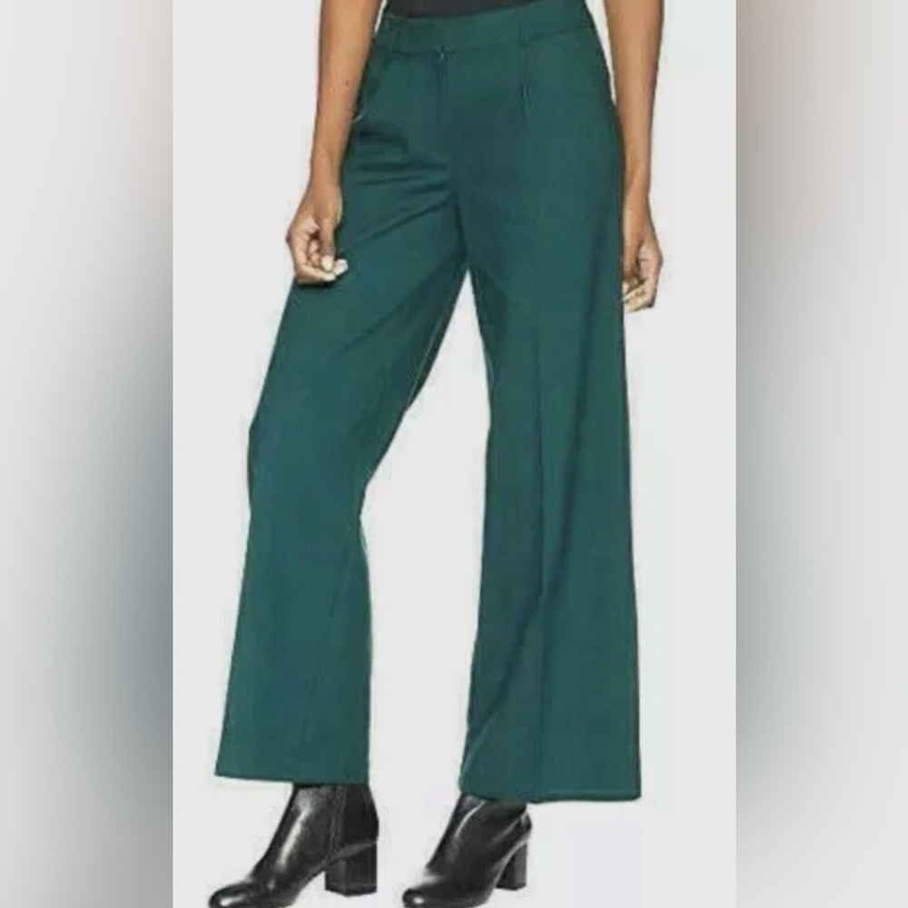 Eileen fisher Wide Leg trousers slacks Dress Pants in pine green 6 petite NWT